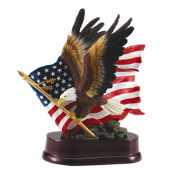 Eagle with Flag, Painted 10-1/2 inch