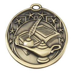 Star Series Sport Medals with ribbon- 2 inch medal - Lamp Of Knowledge