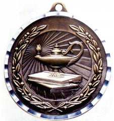 Victory Trophy Medals - Lamp Of Knowledge - 2 inch Medals diamond cut