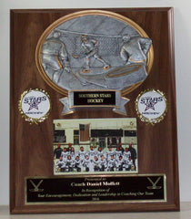 12 x 15 Oak Finish Hockey Plaque