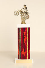 Dirt Bike Scramble Square Column Trophy