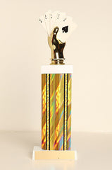 Color Poker Hand Square Column Trophy