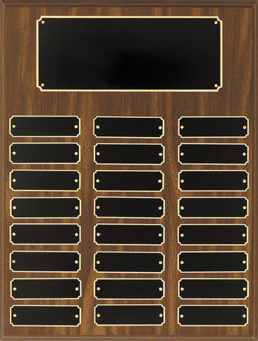 Perpetual 24 Plate Plaque 12 x 16  inch Walnut Finsh
