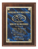 Cherry Finish Plaque with Marble Plate 7x9, 8x10, 9x12 inch Red, Black or Blue