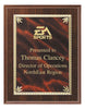 Cherry Finish Plaque with Marble Plate 7x9, 8x10, 9x12 inch Red, Black or Blue