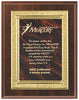 Cherry Finish Plaque with Marble Plate 7x9, 8x10, 9x12 inch Red, Black or Blue