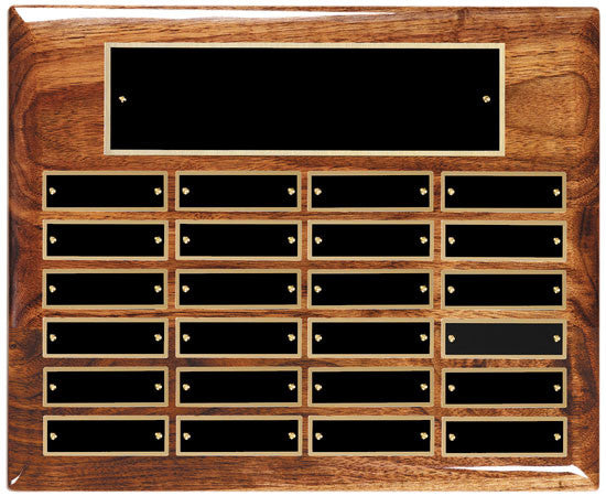 Perpetual 24 Plate High Gloss Walnut Plaque 10-1/2 inch x 13 inch - Horizontal