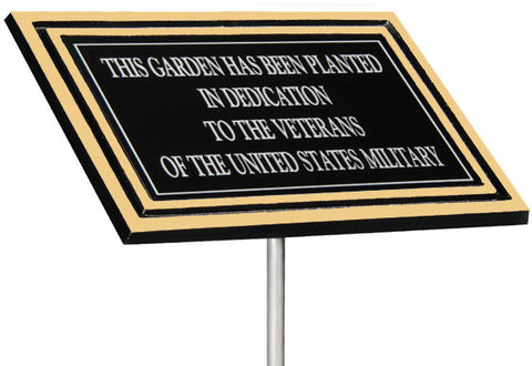 Cast Aluminum Outdoor Plaque - Silver or Bronze Border With Stake or Without Stake
