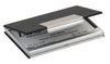 Business Card Case Available in Black / Chrome Steel, Black Leather / Aluminum, or Blue Leather / Aluminum