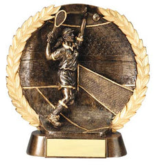 Female Tennis High Relief Resin Plate 7-1/2  inch