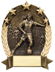 Star Oval Resin Female Soccer 6-1/4 inch. Self standing or Plaque mount