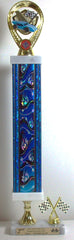 Pinewood Derby Trophy With Blue Flames