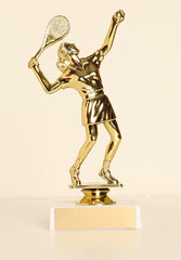 Female Tennis Figure on Base 6" Trophy