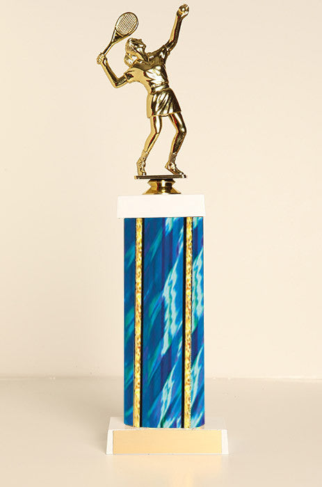 Female Tennis Square Column Trophy