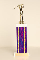 Female Golf Square Column Trophy