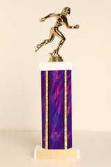 Female Track Runner Square Column Trophy