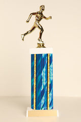 Male Track Runner Square Column Trophy