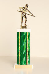 Male Pool Shooter Square Column Trophy