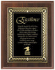 Cherry Finish Plaque with Black with Gold Border Plate 7x9, 8x10, 9x12 inch Red, Black or Blue