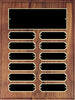 Perpetual 12 Plate Walnut Plaque 9 inch x 12 inch  - Gold, Red, Black, Blue
