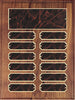 Perpetual 12 Plate Walnut Plaque 9 inch x 12 inch  - Gold, Red, Black, Blue