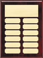 Perpetual 12 Plate High Gloss Rosewood Plaque 9 inch x 12 inch - Black or gold