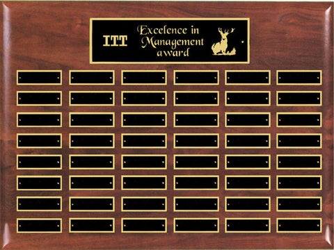 Perpetual 48 Plate Walnut Plaque 15 inch x 21 inch