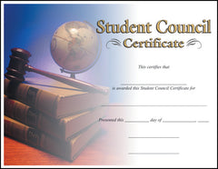 Student Council  -   8-1/2  inch x 11inch Certifiate