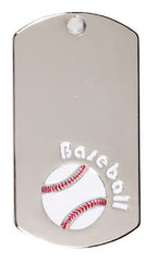 Silver Dogtags - 1-1/8 inches x 2 inches - Baseball