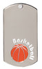 Silver Dogtags - 1-1/8 inches x 2 inches - Basketball