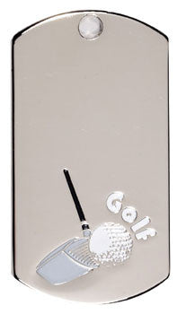 Silver Dogtags - 1-1/8 inches x 2 inches - Golf