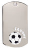 Silver Dogtags - 1-1/8 inches x 2 inches - Soccer