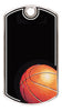 Black Beauty Dogtags - 1-1/8 inches x 2 inches - Basketball