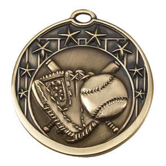 Star Series Sport Medals with ribbon- 2 inch medal - Baseball
