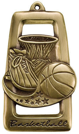 Victory Trophy Medals - 2 3/4 inch Star Blast sport medals - Basketball