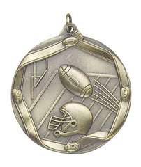 Ribbon Series Sport Medals - 2 1/4 inch  Medal with ribbon  - Football