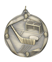 Ribbon Series Sport Medals - 2 1/4 inch  Medal with ribbon  - Hockey