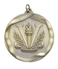 Ribbon Series Sport Medals - 2 1/4 inch  Medal with ribbon  - Victory