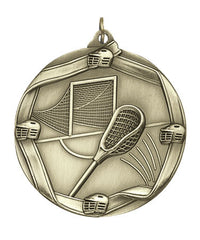 Ribbon Series Sport Medals - 2 1/4 inch  Medal with ribbon  - Lacrosse