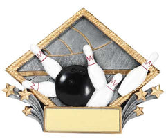 Bowling Resin Diamond Plate, 7-1/2  inch x 6 inch - Stand or Hang