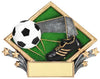 Soccer Resin Diamond Plate, 7-1/2  inch x 6 inch - Stand or Hang