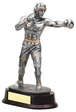 Male Boxer, Silver with Gold Trim 9-1/2 inch