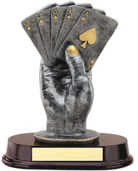 Hand of Cards, Silver with Gold Trim 9 inch