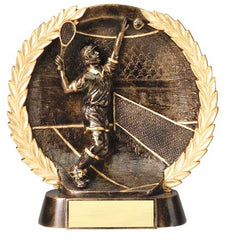 Male Tennis High Relief Resin Plate 7-1/2  inch
