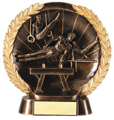 Male Gymnastics High Relief Resin Plate 7-1/2  inch