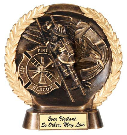 Fireman High Relief Resin Plate 7-1/2  inch