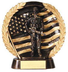 Military High Relief Resin Plate 7-1/2  inch