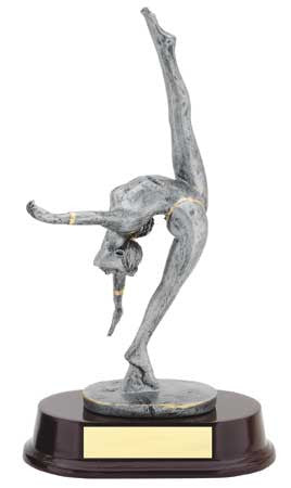 Rx Series - Female Gymnastics, Silver with Gold Trim 10-1/2 inch