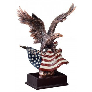 Eagle, Metallic Bronze with Flag 10-1/2 inch